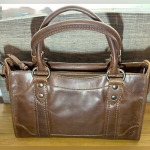 Frye Melissa Leather Satchel in Brown